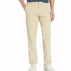 IZOD Saltwater Men’s Flat Front, Slim Fit Chino Khaki Pants, 34 x 32